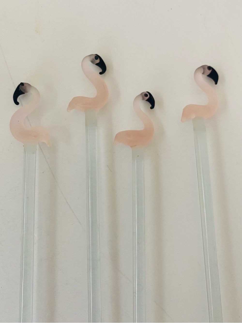 Vintage Pink Flamingo Swizzle Sticks - Bar Cocktail Stirring Sticks
